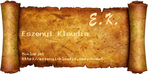 Eszenyi Klaudia névjegykártya