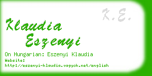 klaudia eszenyi business card